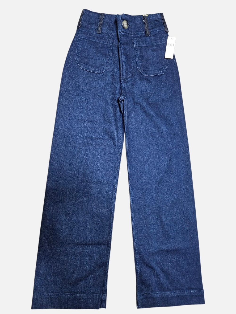 Anthropologie Deep Indigo Wide-Leg High-Rise Jeans